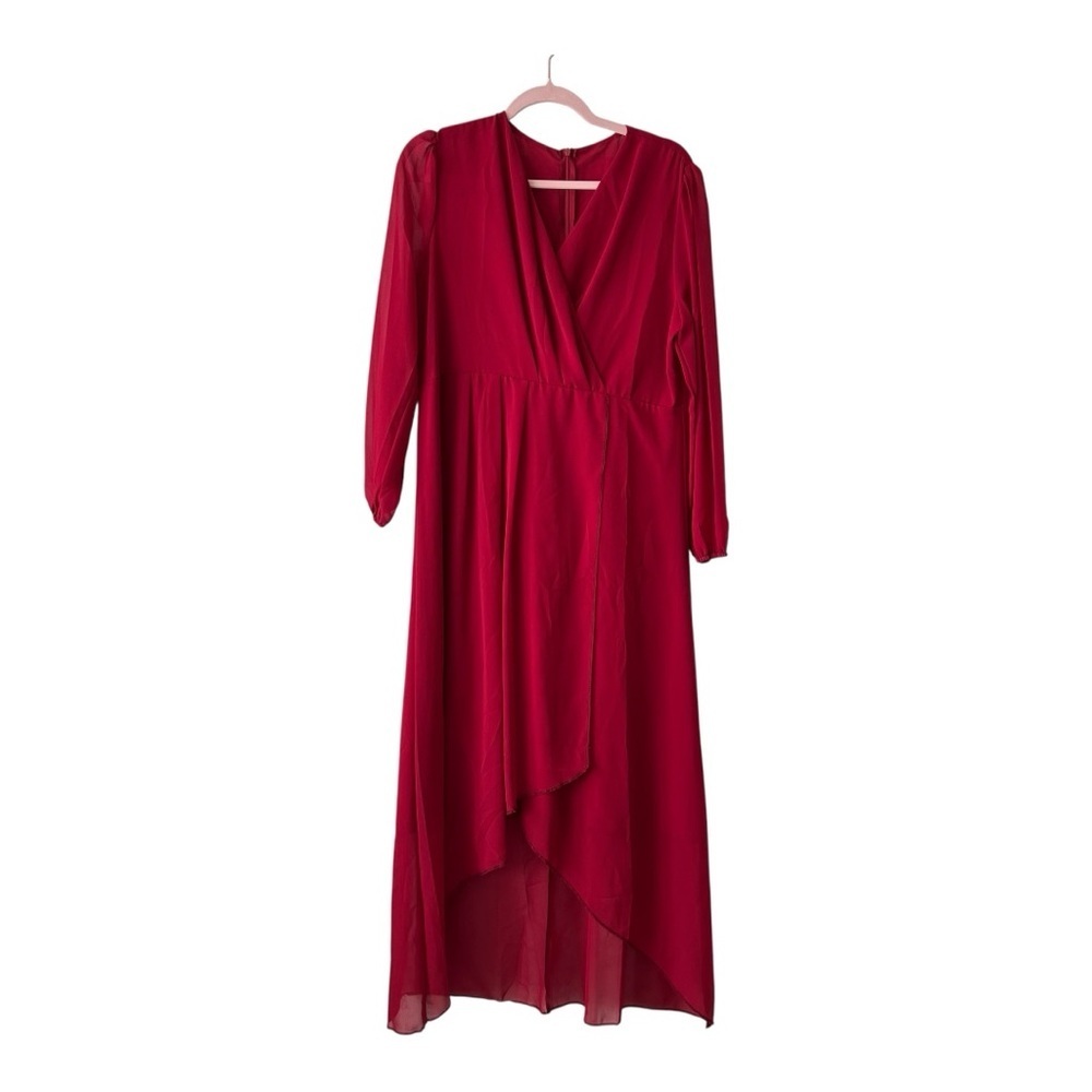 ❤️3/$15 NWOT Women Red Maxi Dress with Long Sleeves- L
